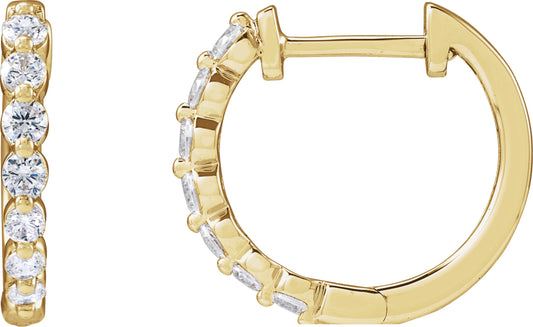 1/2 Ctw Lab-Grown Diamond Hoop Earrings - Lab Grown Diamond