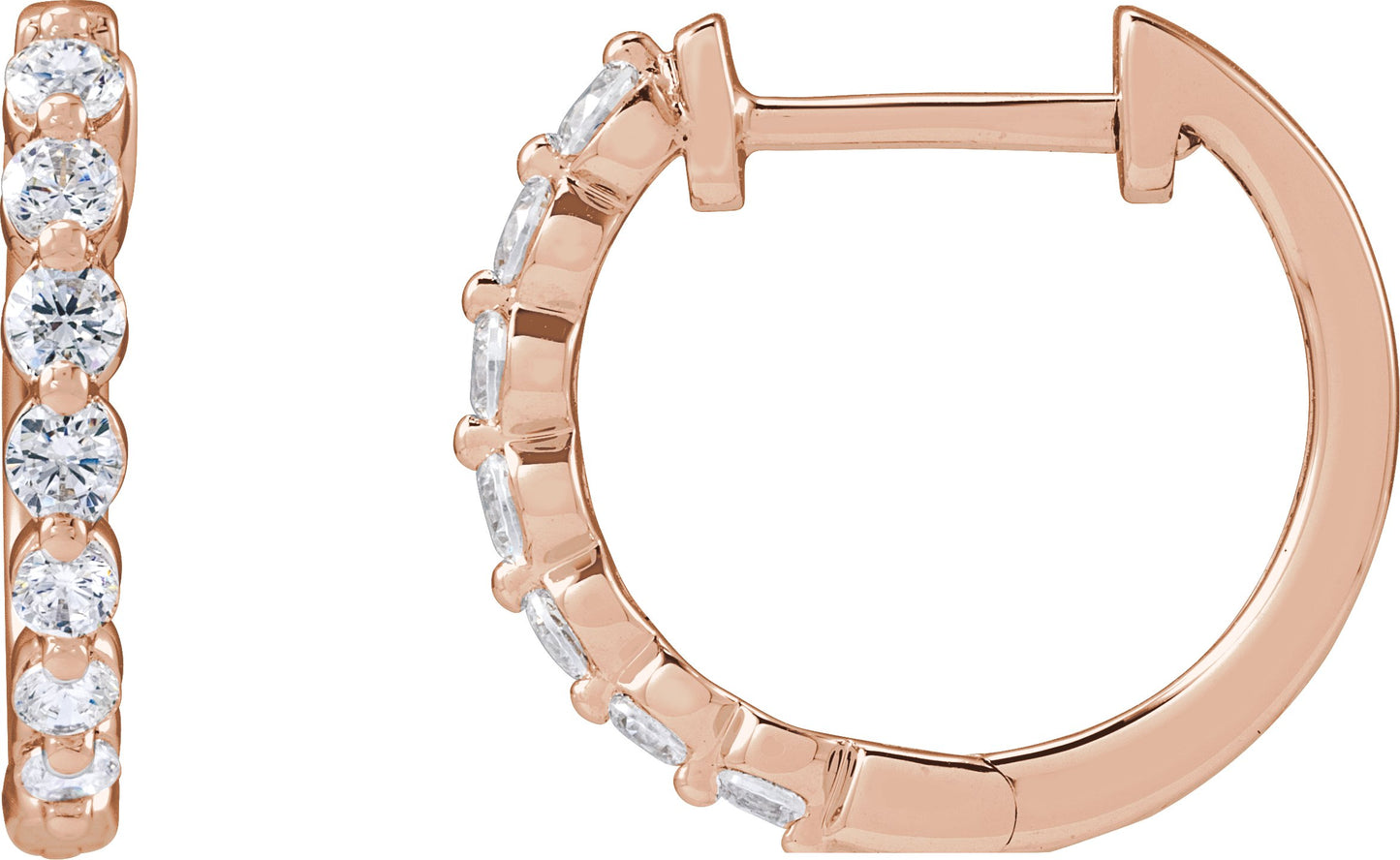 1/2 Ctw Lab-Grown Diamond Hoop Earrings - Rose Gold - Lab Grown Diamond