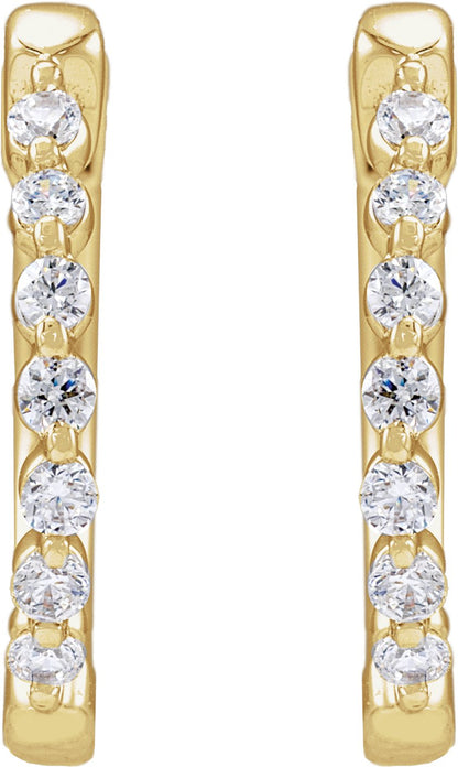 1/3 Ctw Lab-Grown Diamond Hoop Earrings - Yellow Gold - Lab Grown Diamond