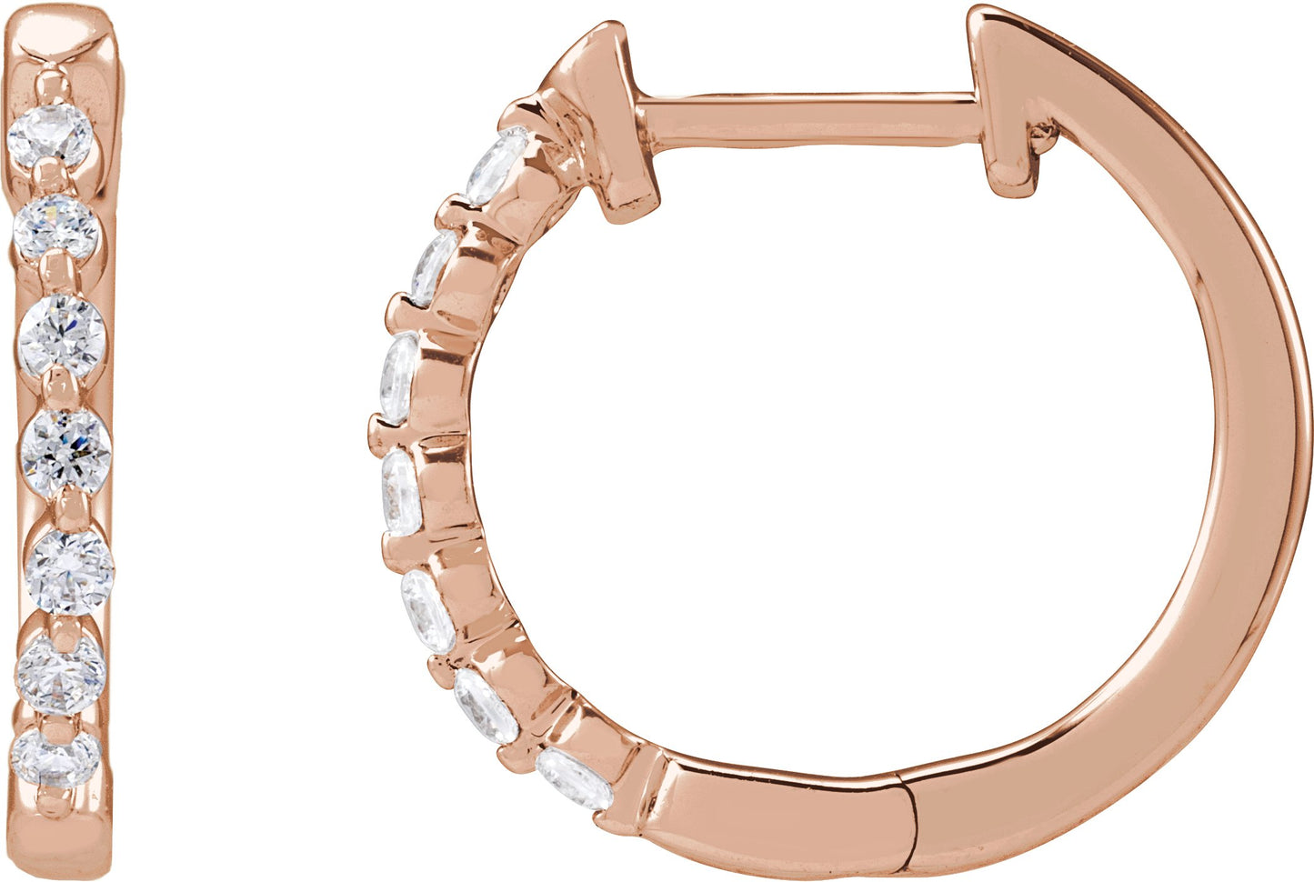 1/5 Ctw Lab-Grown Diamond Hoop Earrings - Rose Gold - Lab Grown Diamond