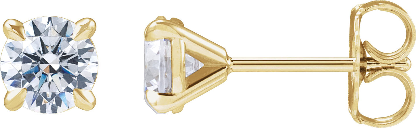 1 Ctw Lab-Grown Diamond 4-Prong Claw Cocktail Style Stud Earrings - Lab Grown Diamond