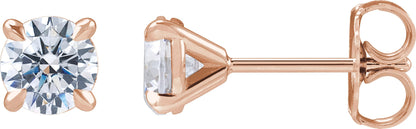 1 Ctw Lab-Grown Diamond 4-Prong Claw Cocktail Style Stud Earrings - Rose Gold - Lab Grown Diamond