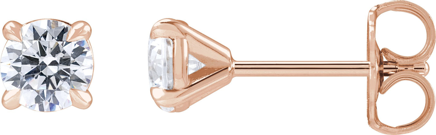 3/4 Ctw Lab-Grown Diamond 4-Prong Claw Cocktail Style Stud Earrings - Rose Gold - Lab Grown Diamond