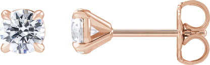 3/4 Ctw Lab-Grown Diamond 4-Prong Claw Cocktail Style Stud Earrings - Rose Gold - Lab Grown Diamond