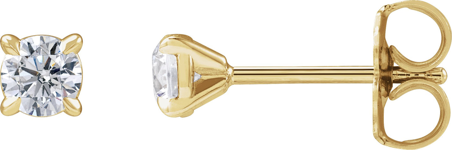 1/3 Ctw Lab-Grown Diamond 4-Prong Claw Cocktail Style Stud Earrings - Lab Grown Diamond