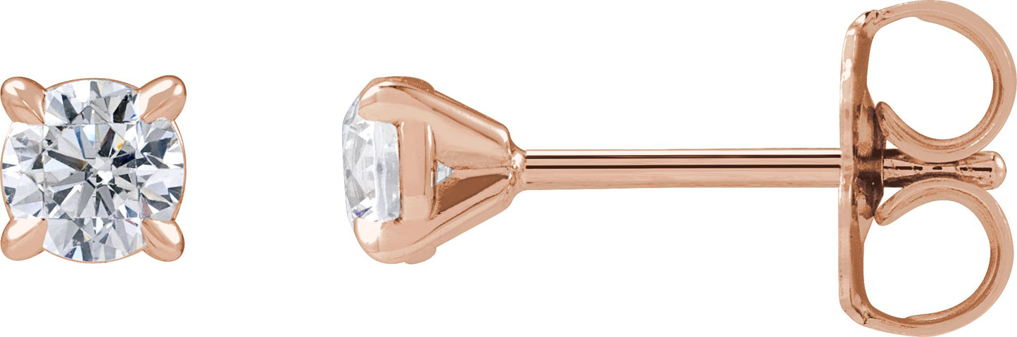 1/3 Ctw Lab-Grown Diamond 4-Prong Claw Cocktail Style Stud Earrings - Rose Gold - Lab Grown Diamond