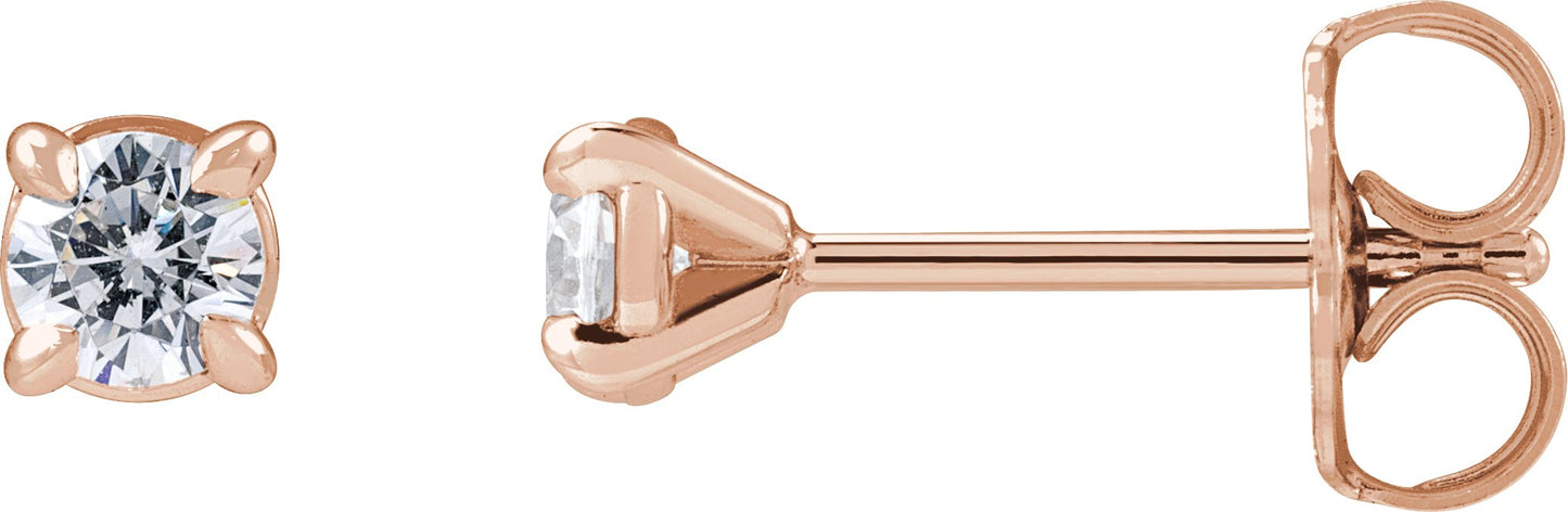 1/4 Ctw Lab-Grown Diamond 4-Prong Claw Cocktail Style Stud Earrings - Rose Gold - Lab Grown Diamond