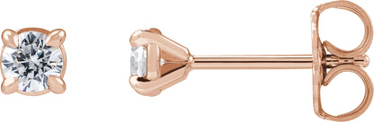 1/4 Ctw Lab-Grown Diamond 4-Prong Claw Cocktail Style Stud Earrings - Rose Gold - Lab Grown Diamond