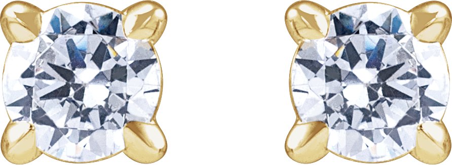 1/3 Ctw Lab-Grown Diamond 4-Prong Claw Cocktail Style Stud Earrings - Yellow Gold - Lab Grown Diamond