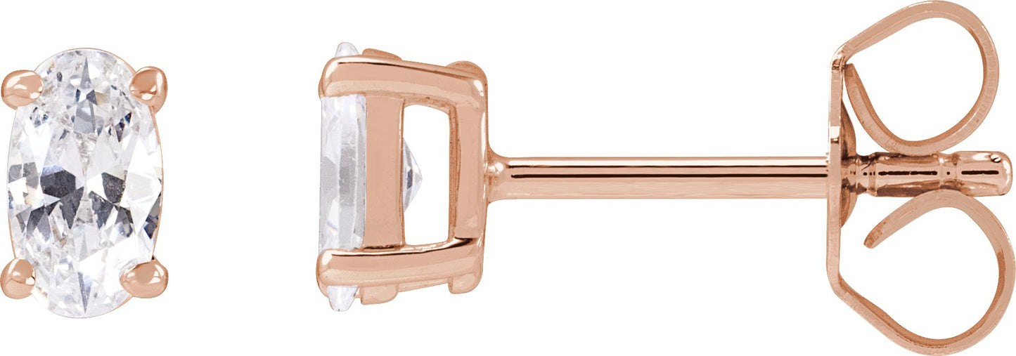 1/2 Ctw Lab-Grown Diamond Stud Earrings - Rose Gold - Lab Grown Diamond