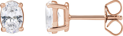 1 Ctw Lab-Grown Diamond Stud Earrings - Rose Gold - Lab Grown Diamond