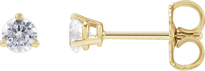 1/4 Ctw Lab-Grown Diamond 3-Prong Basket Style Stud Earrings - Lab Grown Diamond