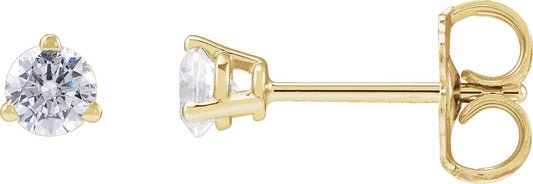 1/4 Ctw Lab-Grown Diamond 3-Prong Basket Style Stud Earrings - Lab Grown Diamond