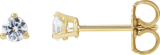 1/5 Ctw Lab-Grown Diamond 3-Prong Basket Style Stud Earrings - Lab Grown Diamond