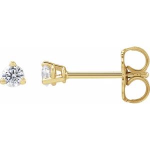 1/6 Ctw Lab-Grown Diamond 3-Prong Basket Style Stud Earrings