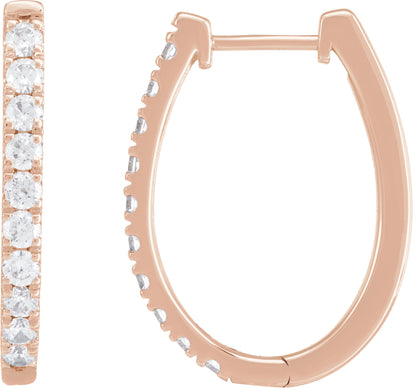 9/10 Ctw Lab-Grown Diamond Hoop Earrings