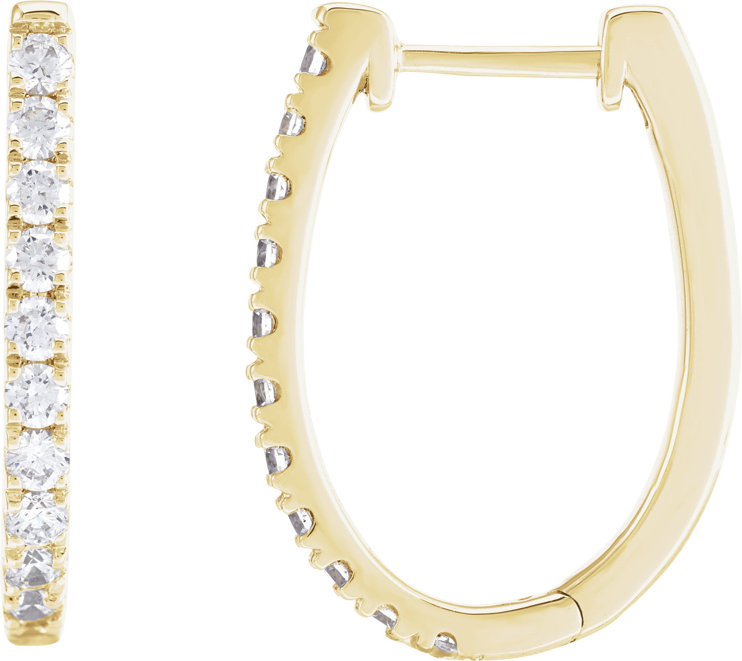 3/4 Ctw Lab-Grown Diamond Hoop Earrings - Lab Grown Diamond