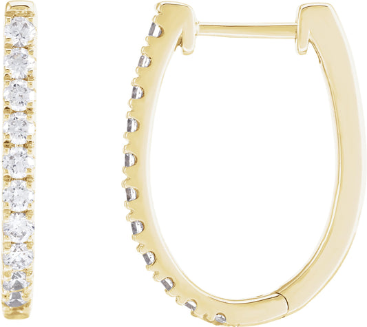 3/4 Ctw Lab-Grown Diamond Hoop Earrings - Lab Grown Diamond