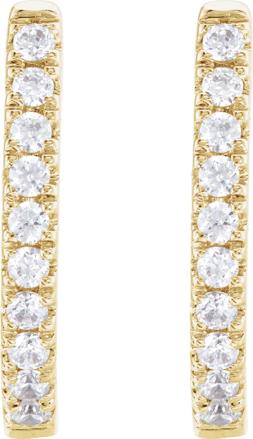 9/10 Ctw Lab-Grown Diamond Hoop Earrings - Yellow Gold - Lab Grown Diamond