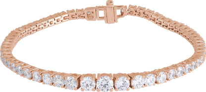6 Ctw Lab-Grown Diamond Line Bracelet - Rose Gold - Lab Grown Diamond