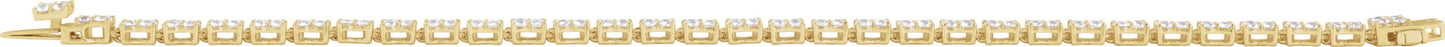 5 1/3 Ctw Lab-Grown Diamond Cluster Line Bracelet - Lab Grown Diamond