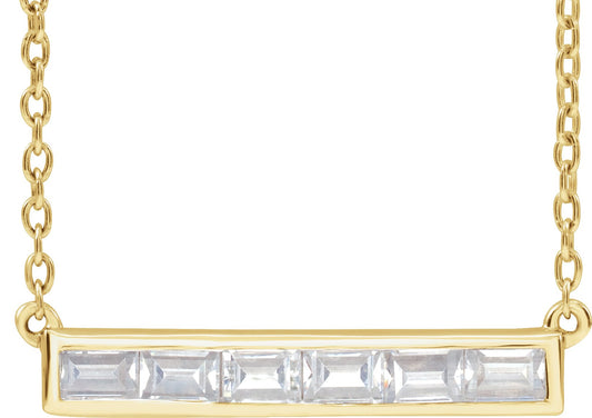 3/8 Ctw Straight Baguette Lab-Grown Diamond Necklace - Lab Grown Diamond
