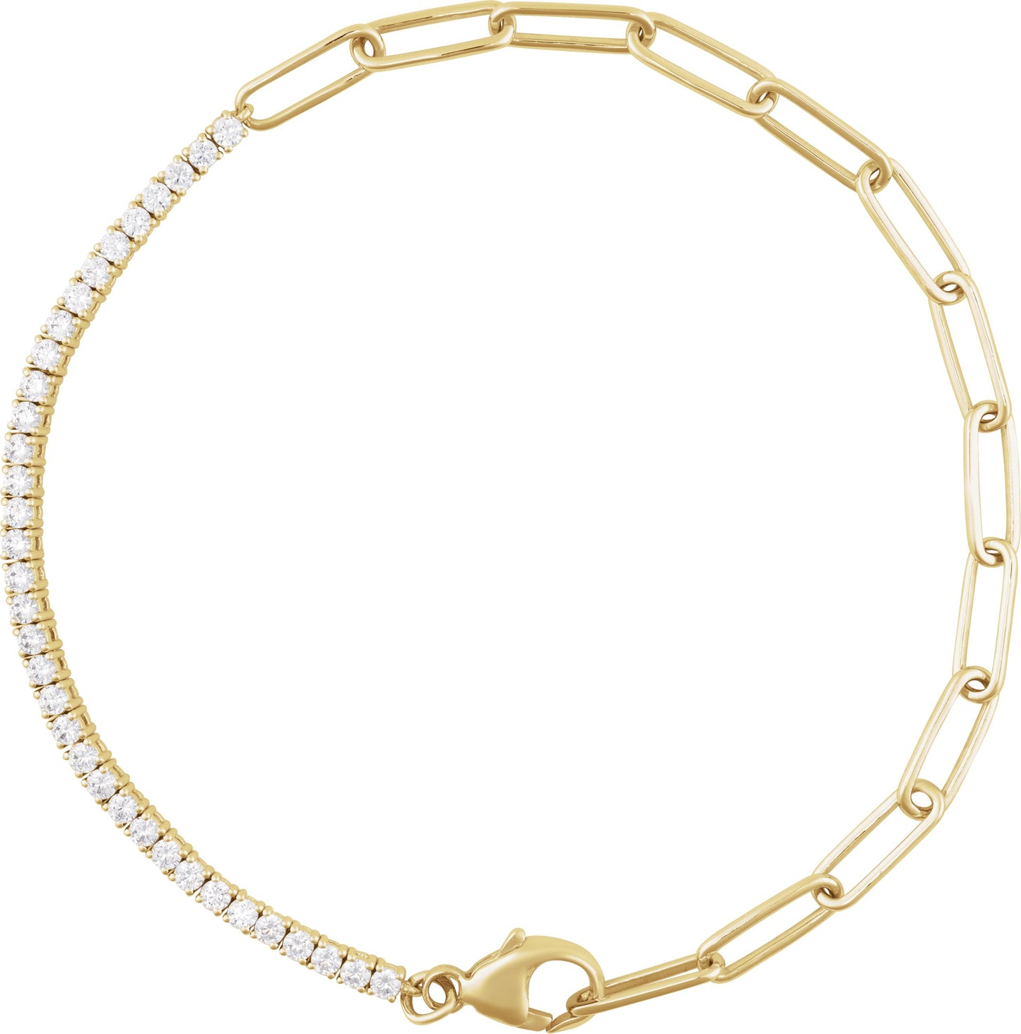 1 Ctw Lab-Grown Diamond Paper-Clip Line Bracelet - Lab Grown Diamond