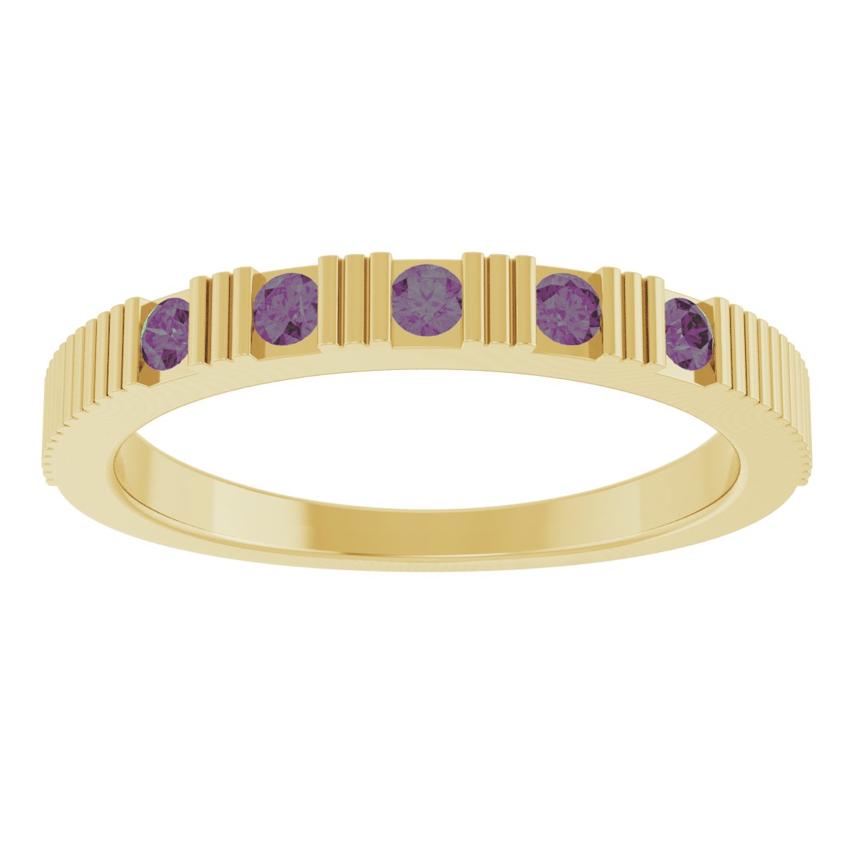 Lab-Grown Alexandrite Stackable Ring - Yellow Gold
