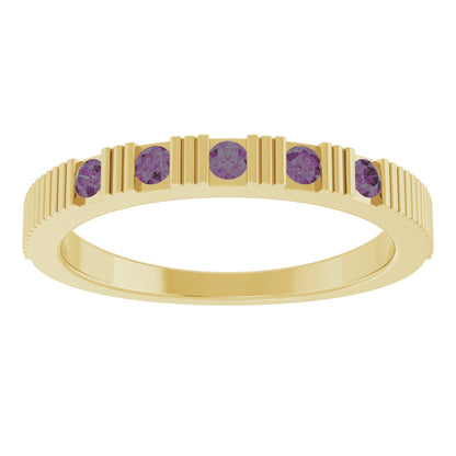 Lab-Grown Alexandrite Stackable Ring - Yellow Gold