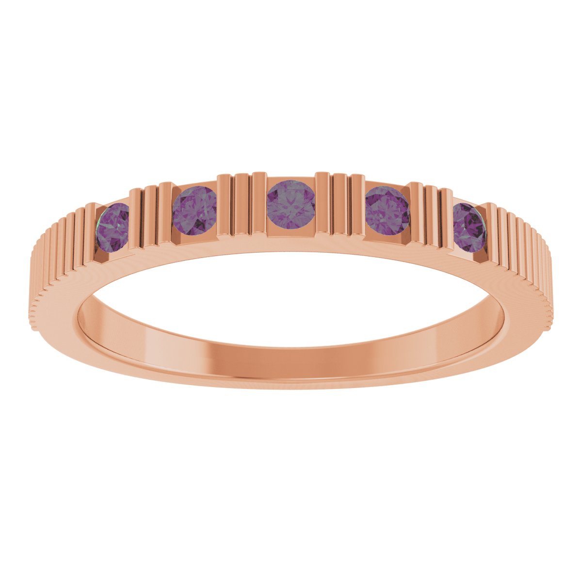 Lab-Grown Alexandrite Stackable Ring - Rose Gold