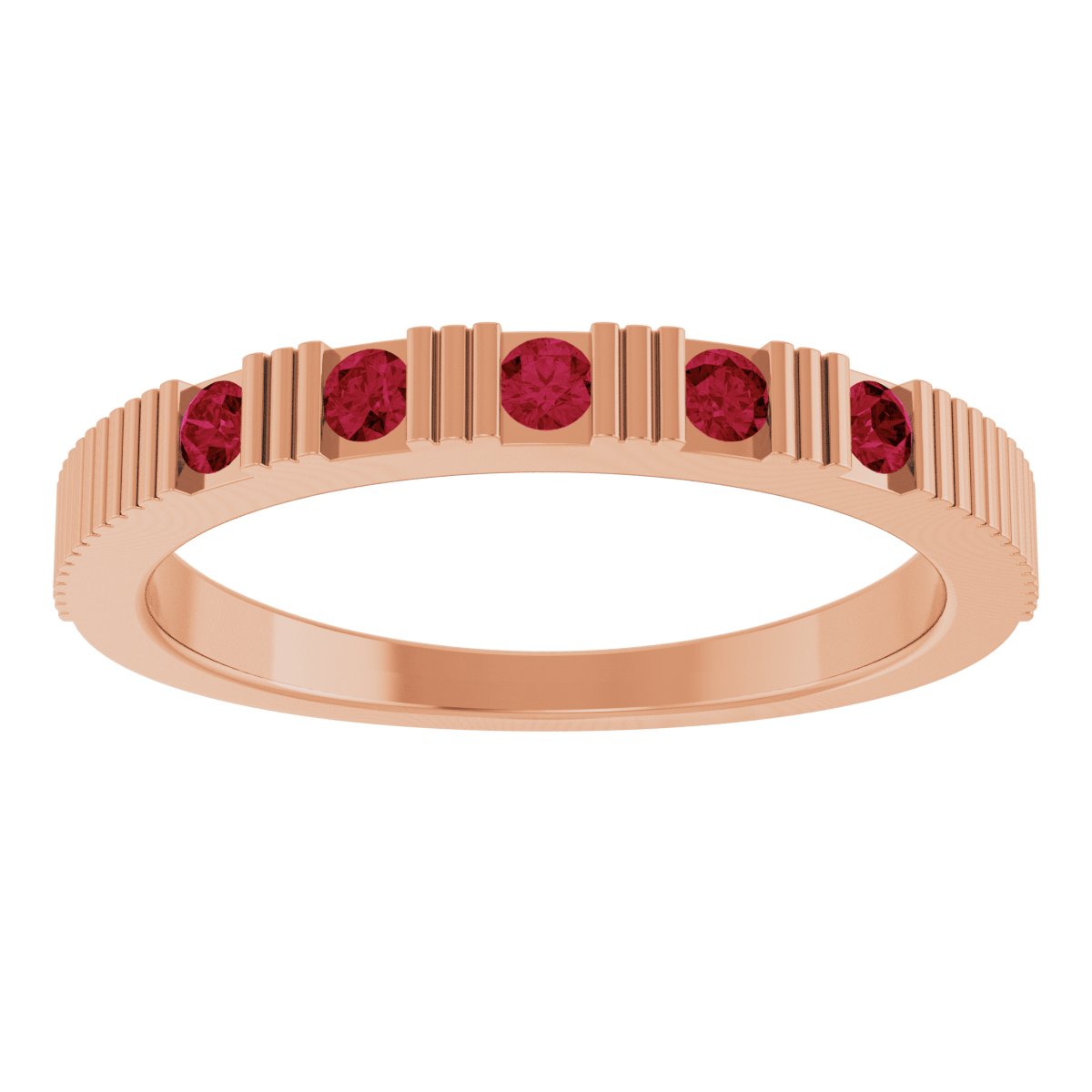 Lab-Grown Ruby Stackable Ring - Rose Gold