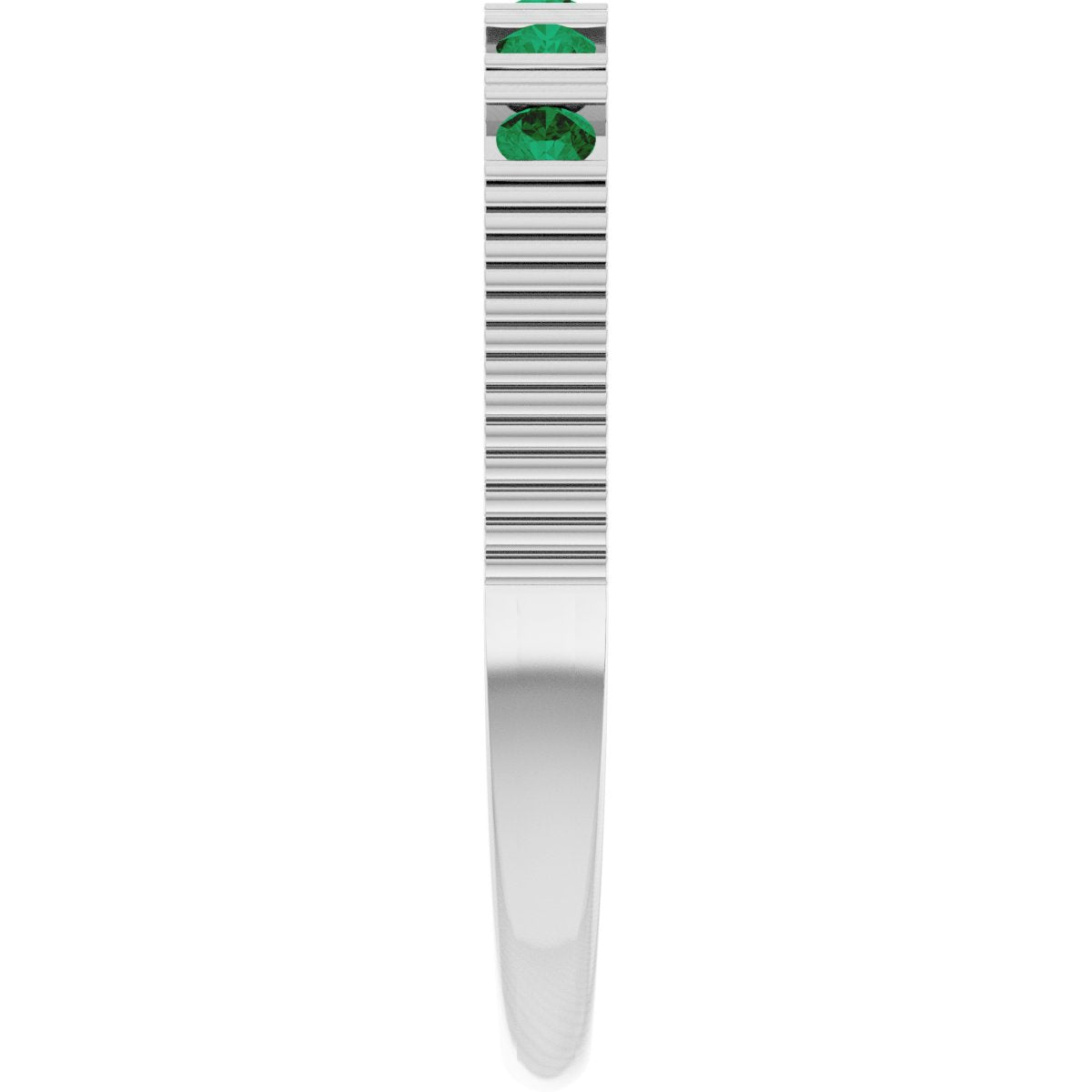 Lab-Grown Emerald Stackable Ring - White Gold