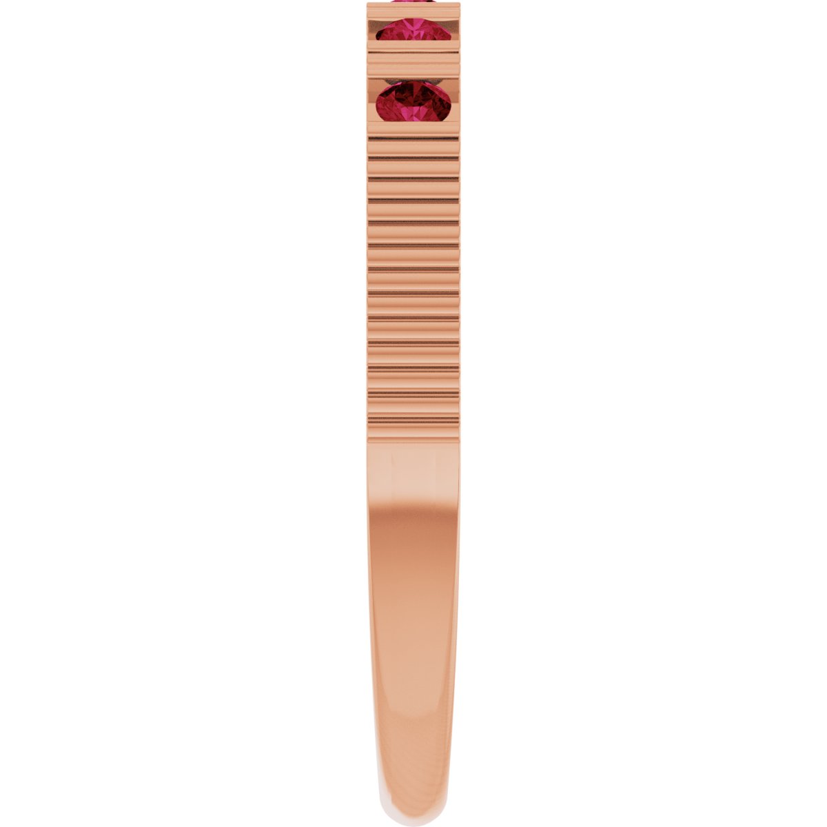 Lab-Grown Ruby Stackable Ring - Rose Gold