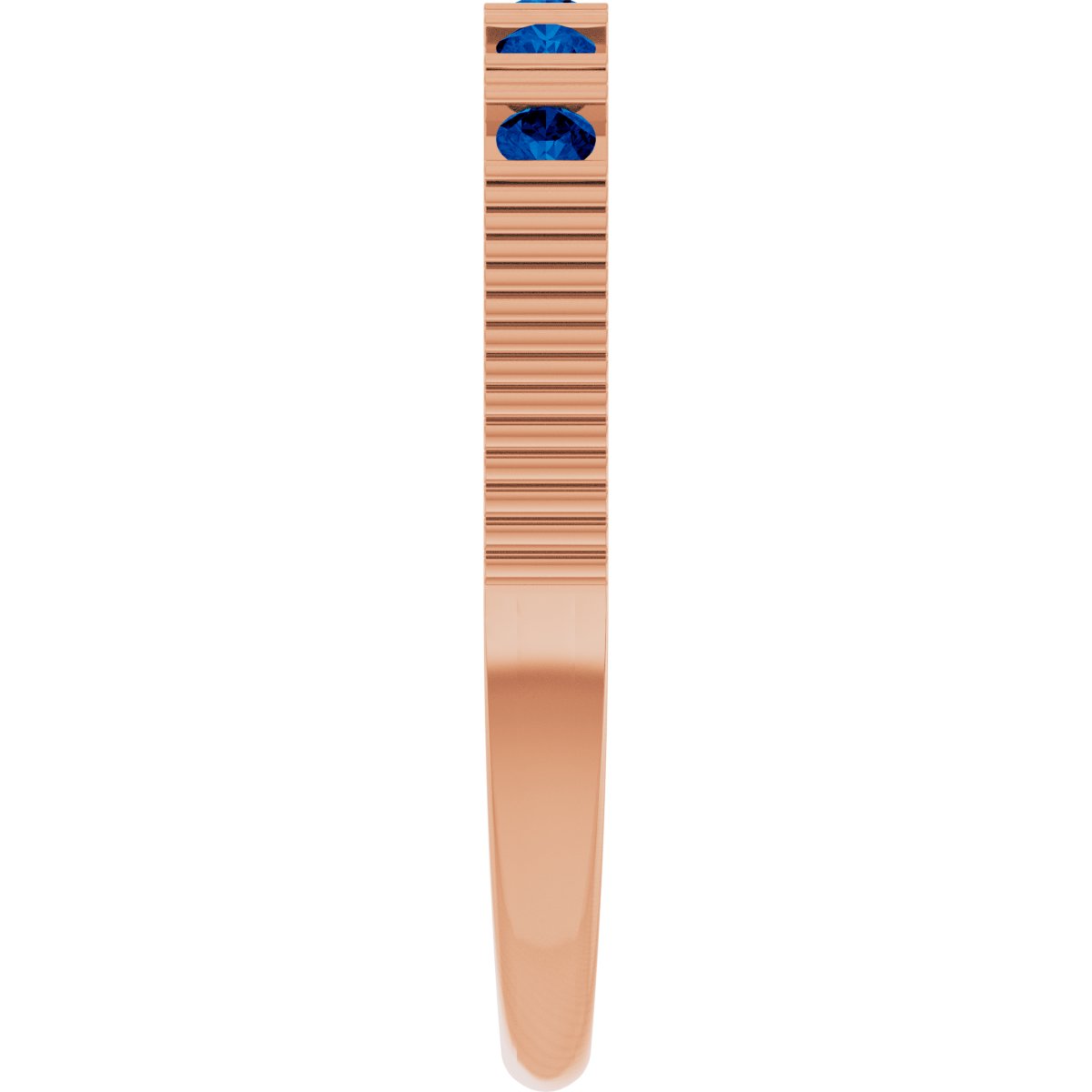 Lab-Grown Blue Sapphire Stackable Ring - Rose Gold