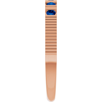 Lab-Grown Blue Sapphire Stackable Ring - Rose Gold