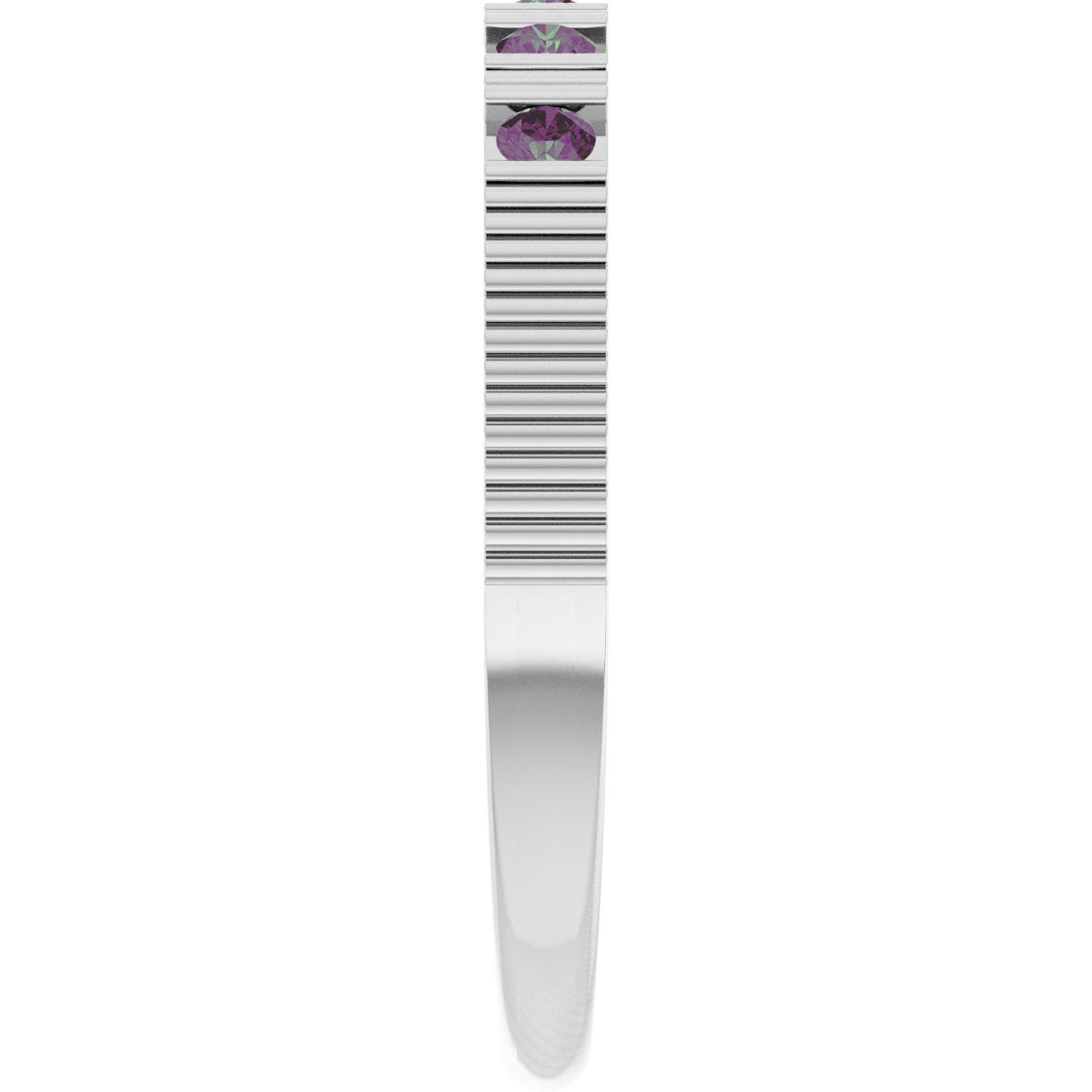 Lab-Grown Alexandrite Stackable Ring - White Gold