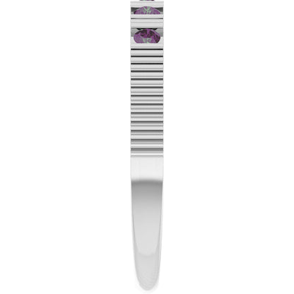 Lab-Grown Alexandrite Stackable Ring - White Gold