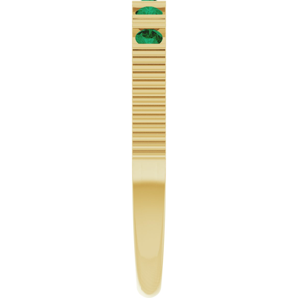 Lab-Grown Emerald Stackable Ring - Yellow Gold