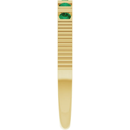 Lab-Grown Emerald Stackable Ring - Yellow Gold