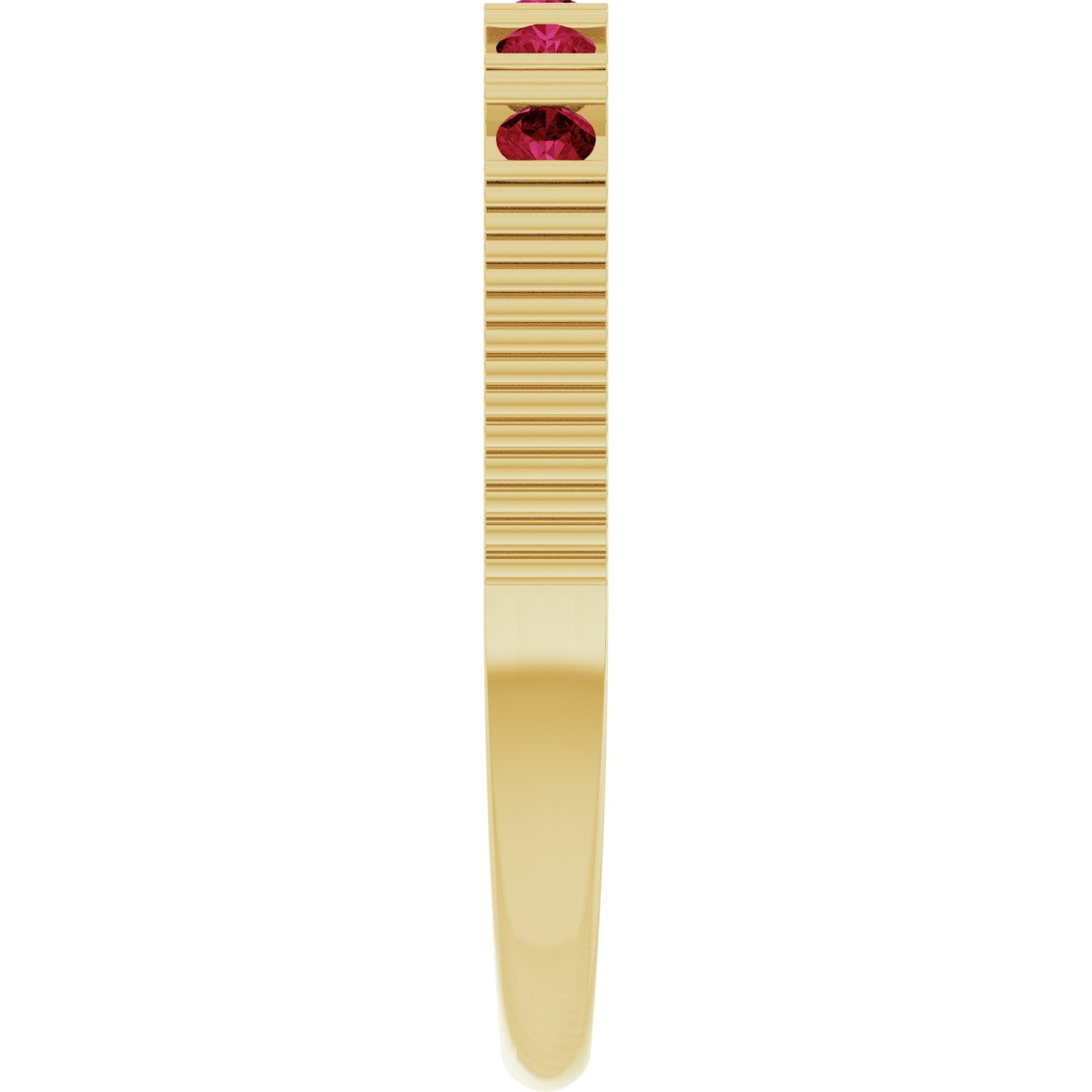 Lab-Grown Ruby Stackable Ring - Yellow Gold