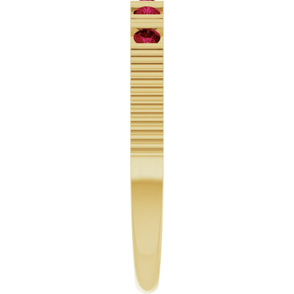 Lab-Grown Ruby Stackable Ring - Yellow Gold