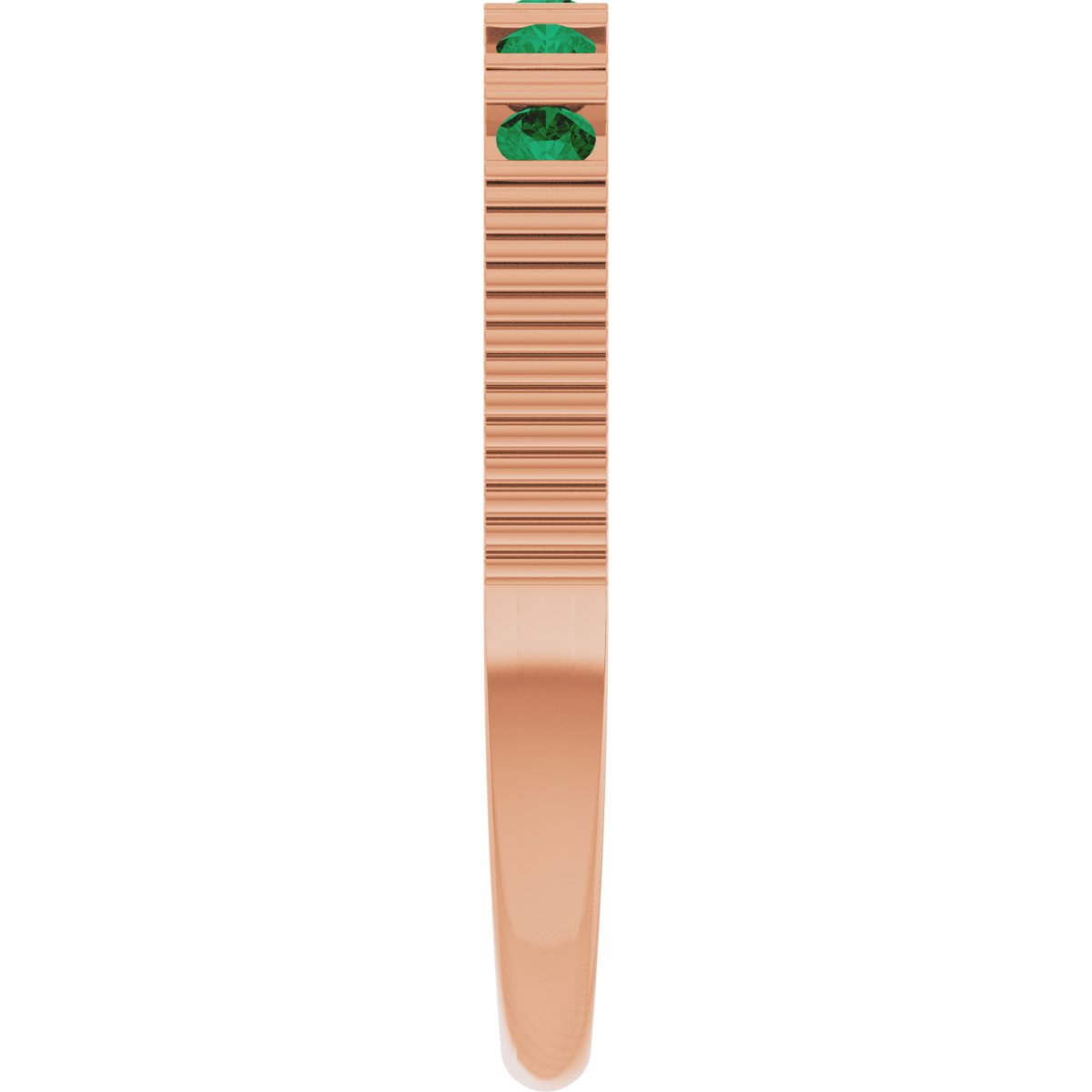 Lab-Grown Emerald Stackable Ring - Rose Gold