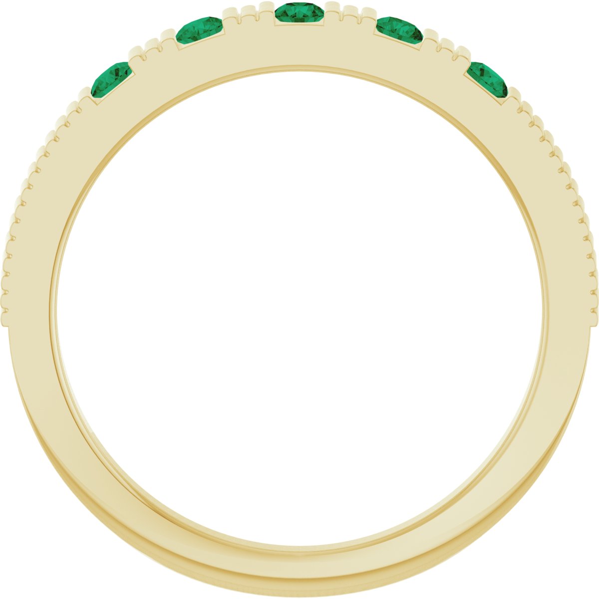 Lab-Grown Emerald Stackable Ring - Yellow Gold