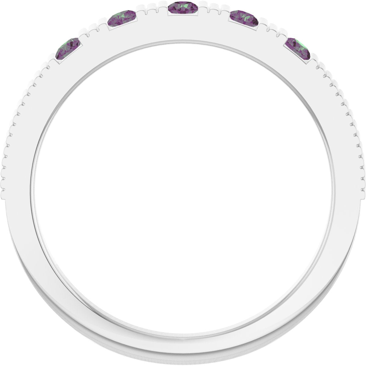 Lab-Grown Alexandrite Stackable Ring - White Gold
