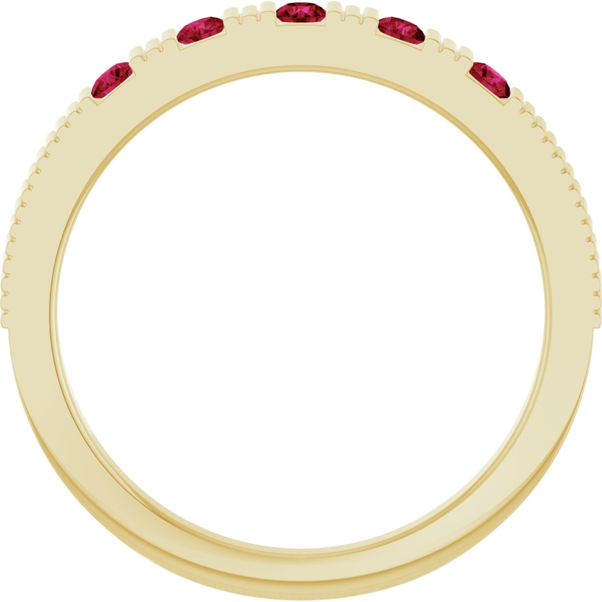 Lab-Grown Ruby Stackable Ring - Yellow Gold