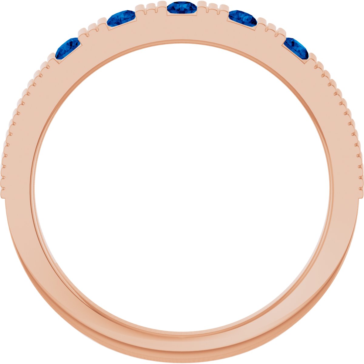 Lab-Grown Blue Sapphire Stackable Ring - Rose Gold