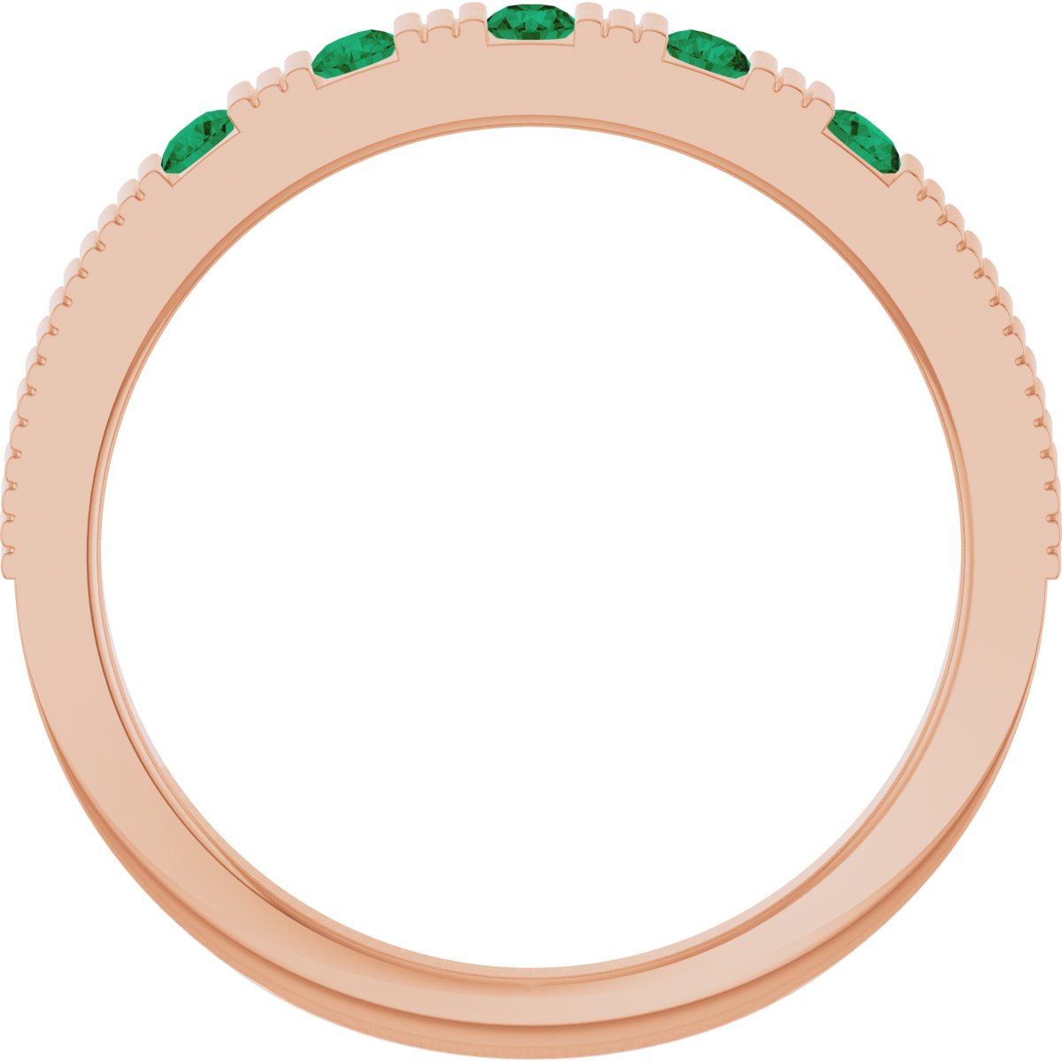Lab-Grown Emerald Stackable Ring - Rose Gold