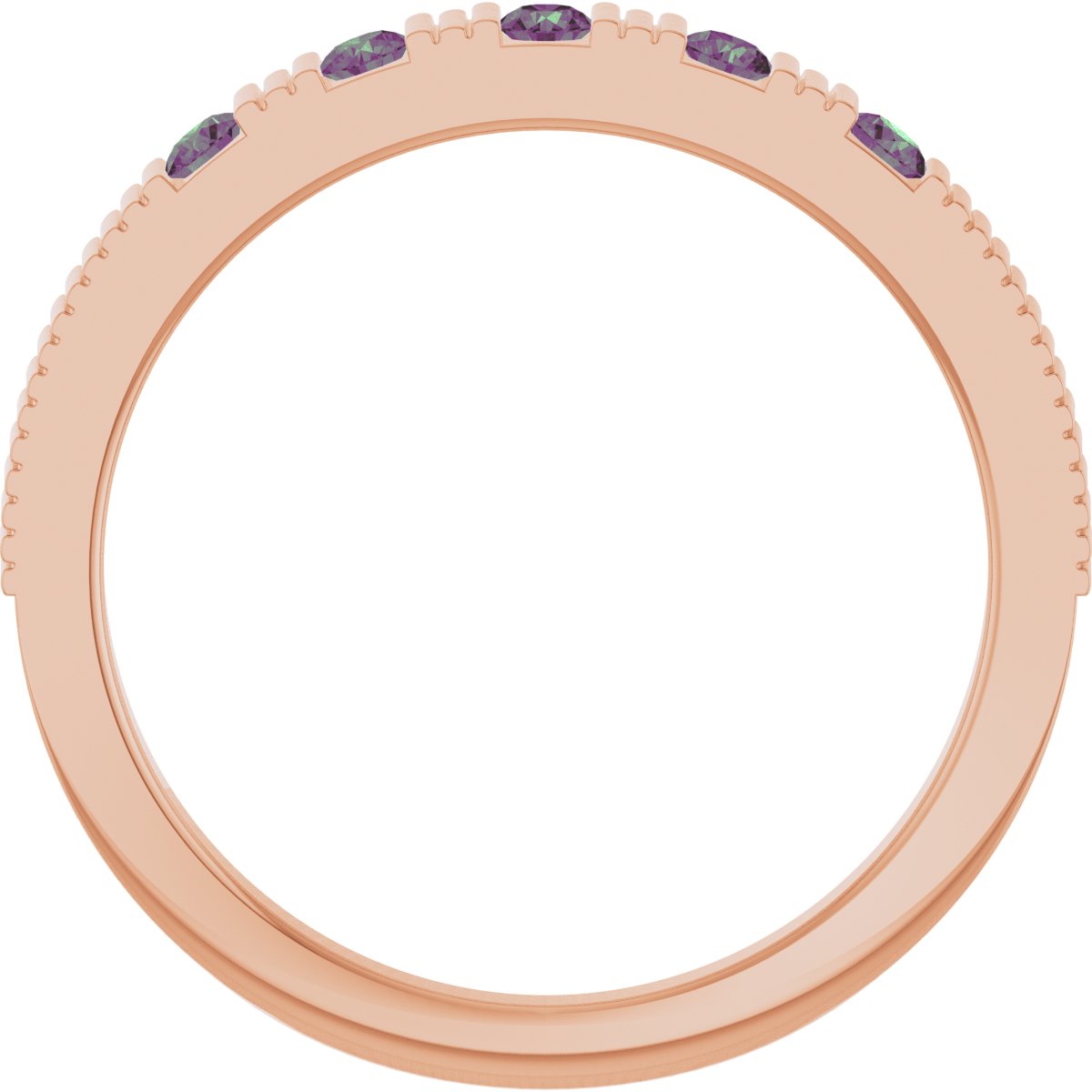 Lab-Grown Alexandrite Stackable Ring - Rose Gold