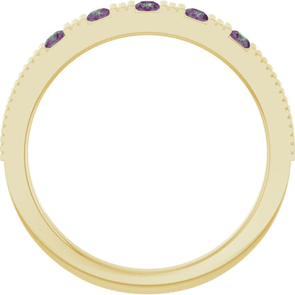 Lab-Grown Alexandrite Stackable Ring - Yellow Gold