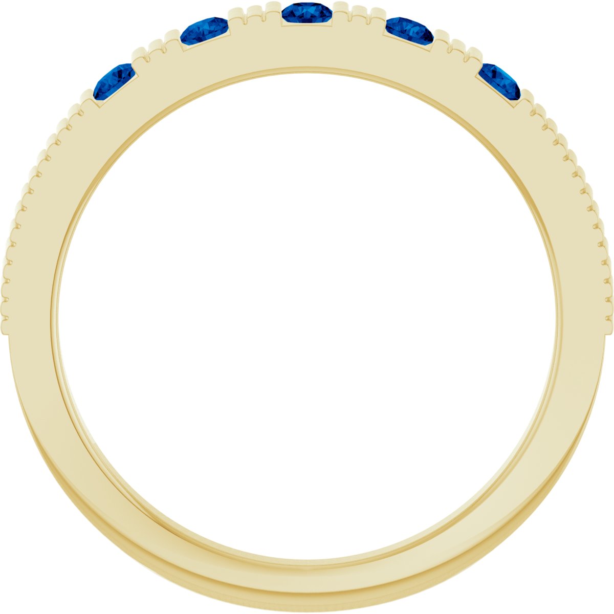 Lab-Grown Blue Sapphire Stackable Ring - Yellow Gold